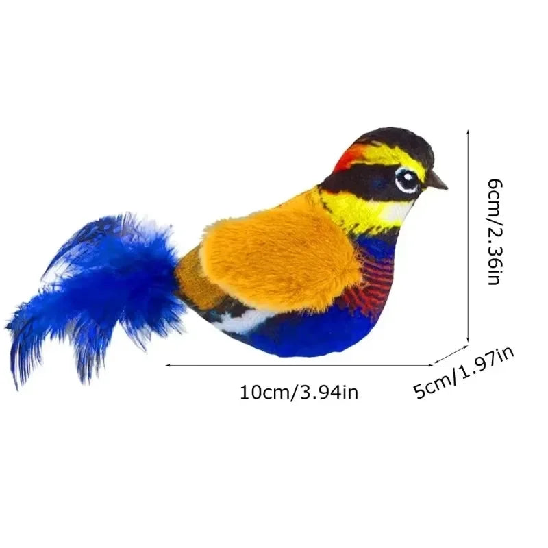 Juguetes para gatos de interior, juguete interactivo para gatos, sonido de pájaro realista, juguete para gatos de peluche
