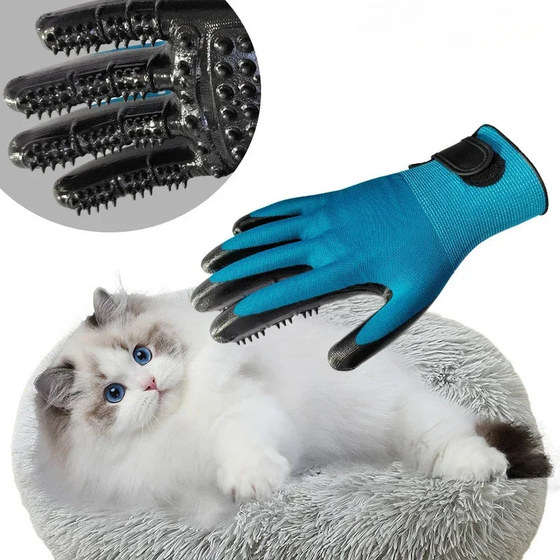 Hair Grooming Glove For Pet Dog Cat Bathing Silicone Massage Brush Dipping Gumming Rubber Gloves Combgrooming for dogs