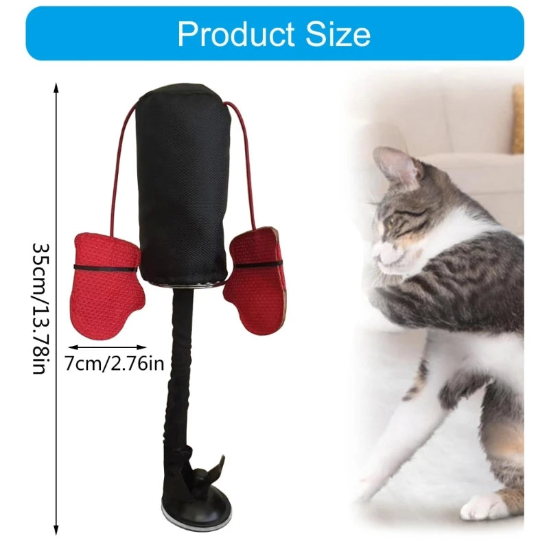 Boxing Bag Toy for Cats Toy Cats Toy Teasing with Boxing Gloves for Indoor Felines Play
